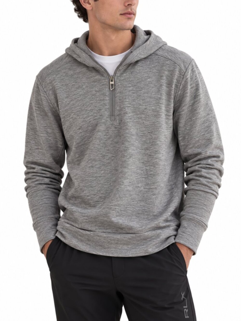 RLX Ralph Lauren Tech Wool Jersey Knit Half Zip Hoodie Men’s Size Medium